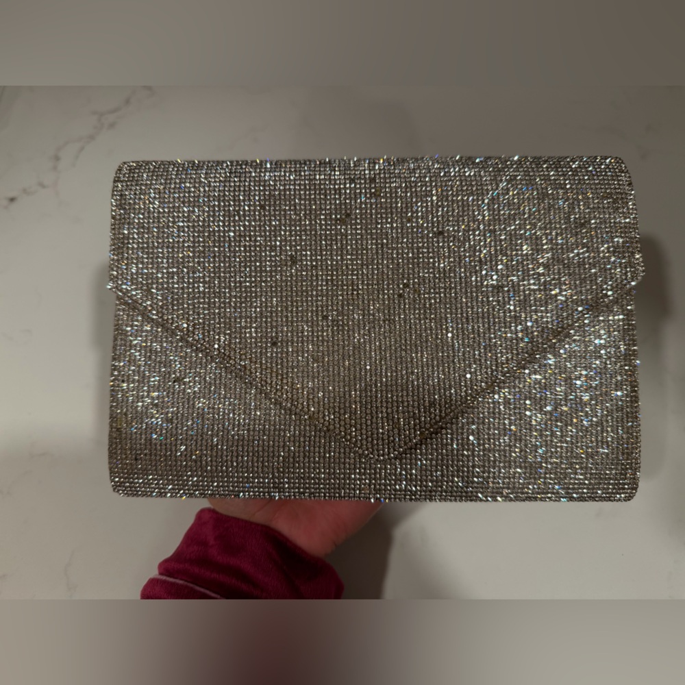 Aldo Metallic Silver Evening Bag